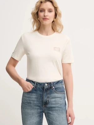 Twinset t-shirt bawełniany damski kolor beżowy 252TP2051