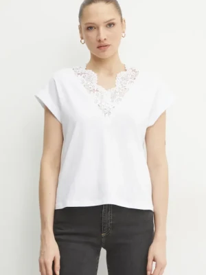 Twinset t-shirt bawełniany damski kolor biały 251TP2292