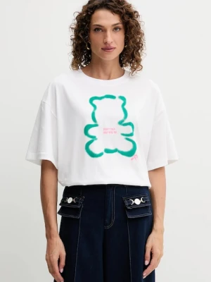 Twinset t-shirt bawełniany damski kolor biały 252AQ2120
