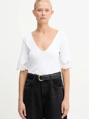 Twinset t-shirt bawełniany damski kolor biały 252TT2170