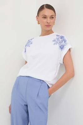 Twinset t-shirt bawełniany damski kolor niebieski