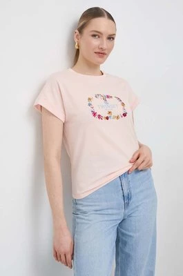 Twinset t-shirt bawełniany damski kolor różowy
