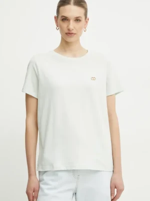 Twinset t-shirt bawełniany damski kolor zielony 251TT2040