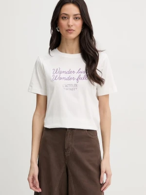 Twinset t-shirt damski bawełniany biały
