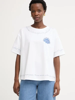 Twinset T-shirt damski bawełniany biały