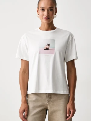 Twinset T-shirt damski bawełniany biały