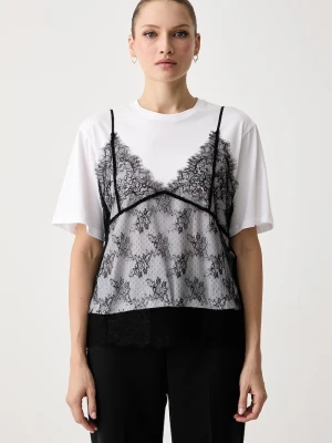 Twinset T-shirt damski bawełniany biały