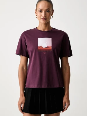 Twinset T-shirt damski bawełniany bordowy