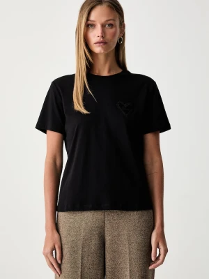Twinset T-shirt damski bawełniany czarny