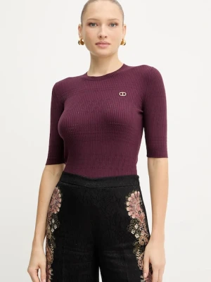 Twinset t-shirt damski kolor bordowy 252TP3240