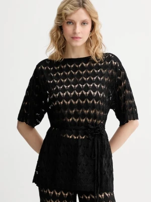 Twinset t-shirt plażowy damski czarny