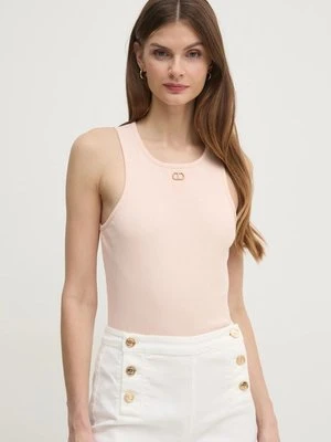 Twinset top bawełniany kolor różowy 251TP2550