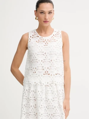 Twinset top damski koronkowy beżowy