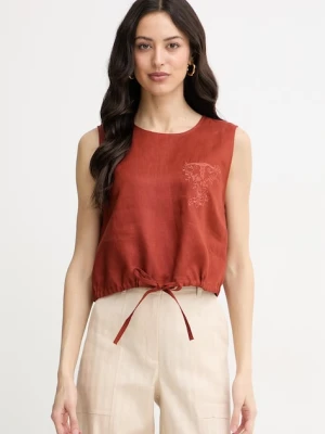 Twinset top damski lniany