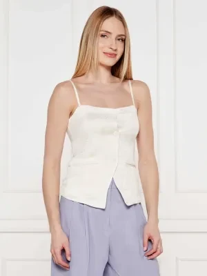 TWINSET Top | Slim Fit | z dodatkiem lnu