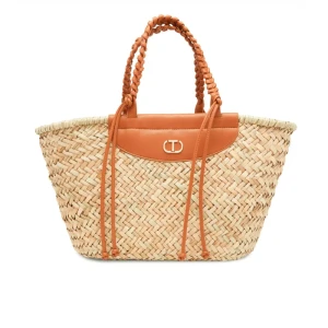 TWINSET Torba plażowa TOTE | z dodatkiem skóry