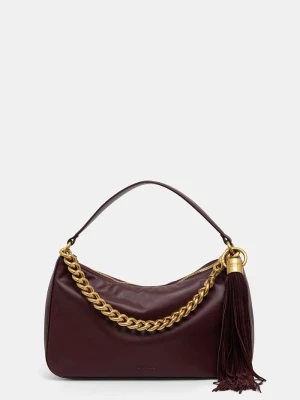 Twinset torebka hobo damska skórzana bordowy