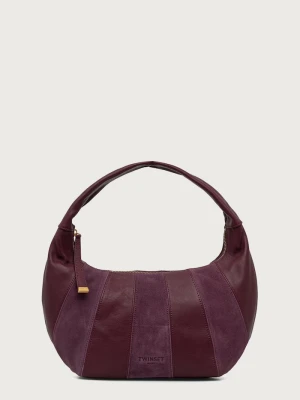 Twinset torebka hobo damska skórzana bordowy