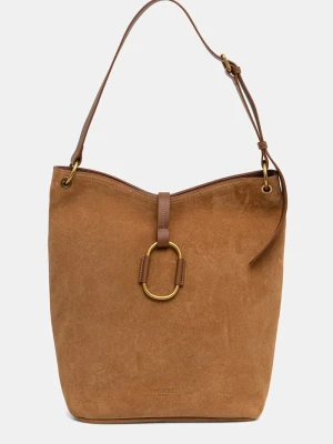 Twinset torebka hobo damska zamszowa brązowy