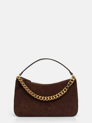 Twinset torebka hobo damska zamszowa brązowy