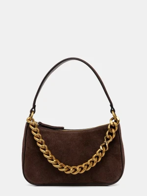 Twinset torebka hobo damska zamszowa brązowy