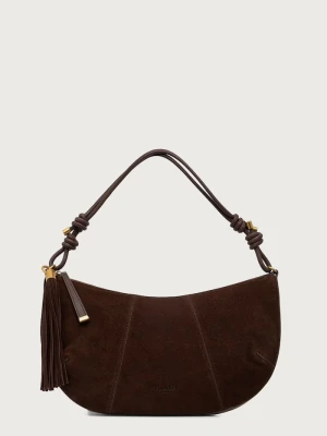 Twinset torebka hobo damska zamszowa brązowy