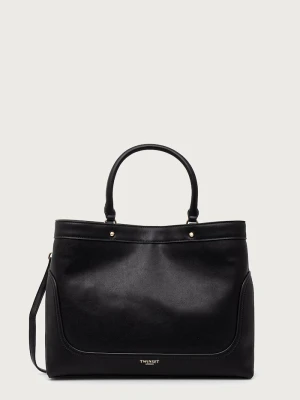 Twinset torebka shopper damska z imitacji skóry czarny