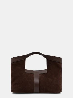 Twinset torebka shopper damska zamszowa brązowy