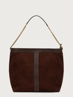 Twinset torebka shopper damska zamszowa brązowy