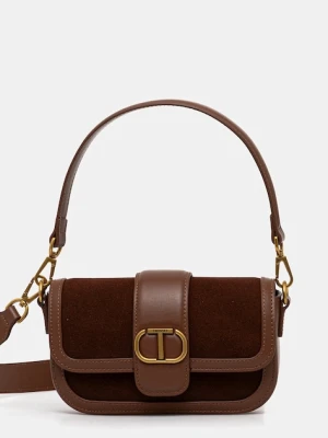 Twinset torebka skórzana kolor brązowy 252TD8371