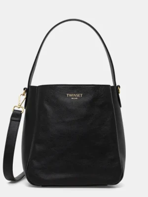 Twinset torebka skórzana kolor czarny 251TD8332