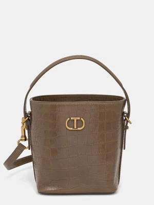 Twinset torebka skórzana kolor zielony 252TD8257