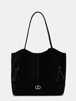 Twinset torebka zamszowa kolor czarny 252TD8350