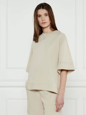 Twinset U&B T-shirt | Oversize fit beżowy