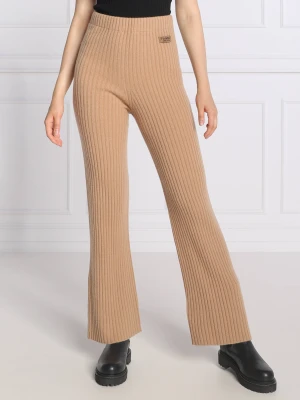 TWINSET Wełniane spodnie dzianinowe | Relaxed fit | z dodatkiem kaszmiru
