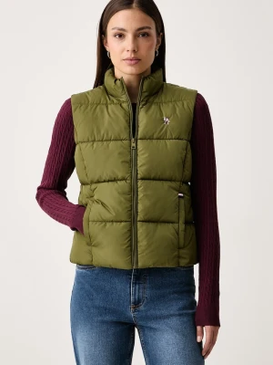 U.S. Polo Assn. bezrękawnik damski LIGHTWEIGHT PUFFER GILET zielony