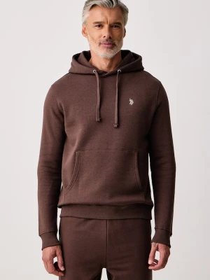 U.S. Polo Assn. bluza z kapturem męska z bawełną DHM BB brązowy