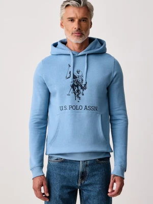 U.S. Polo Assn. bluza z kapturem męska z bawełną LARGE DHM niebieski
