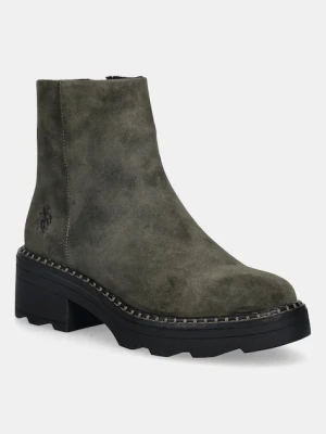U.S. Polo Assn. botki HANNAH002 damskie kolor zielony na słupku HANNAH002W/EH1