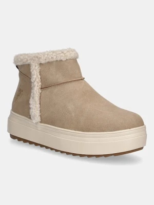 U.S. Polo Assn. botki ICY006 kolor beżowy na platformie lekko ocieplone ICY006W/EH1