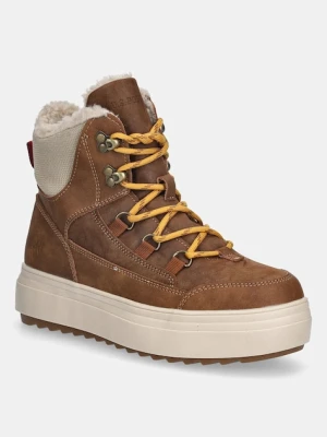 U.S. Polo Assn. botki ICY007 damskie kolor brązowy na płaskim obcasie ocieplone ICY007W/EUH1