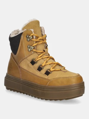 U.S. Polo Assn. botki ICY007 damskie kolor żółty na płaskim obcasie ocieplone ICY007W/EUH1