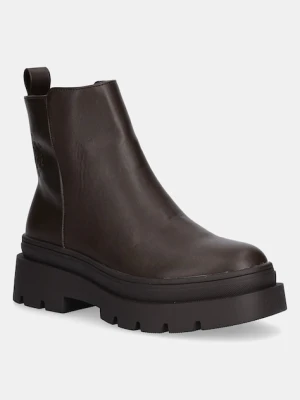U.S. Polo Assn. botki SHONA003 damskie kolor brązowy na platformie lekko ocieplone SHONA003W/EY1