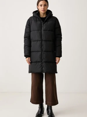 U.S. Polo Assn. długa kurtka damska MID-LENGTH ZIP DETAIL PUFFER czarny