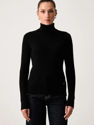 U.S. Polo Assn. golf dziecięcy z wiskozą Fine Cable Roll Neck Jumper czarny