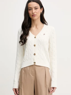 U.S. Polo Assn. kardigan damski bawełniany CABLE KNIT
