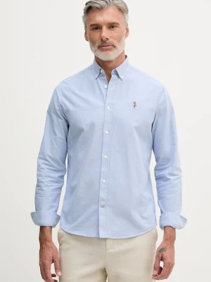 U.S. Polo Assn. koszula męska bawełniana PEACHED OXFORD LS