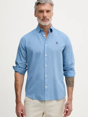 U.S. Polo Assn. koszula męska z bawełną LINEN BLEND LS