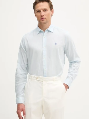 U.S. Polo Assn. koszula męska z bawełną LINEN BLEND LS
