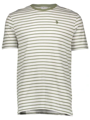 U.S. Polo Assn. Koszulka w kolorze zielono-białym rozmiar: XXL